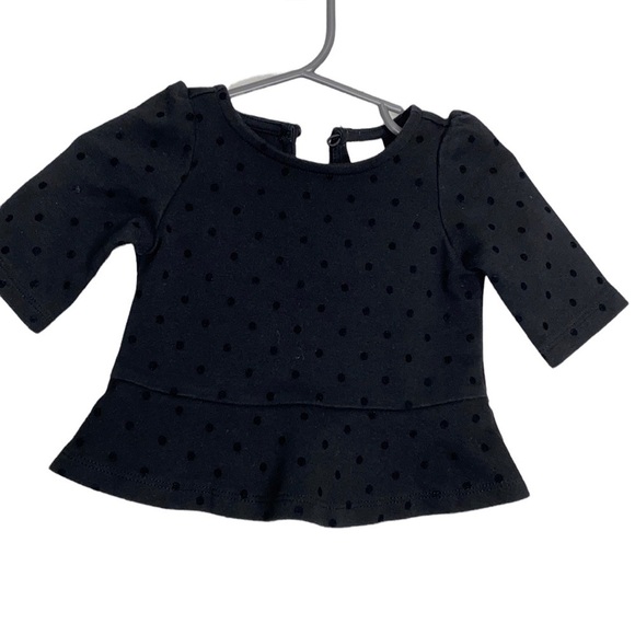 Janie and Jack Black Polka Dot Top - Picture 1 of 3